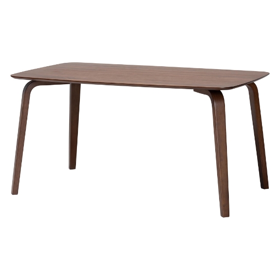 Baxton Studio Billie Wood Dining Table - Bentwood Leg Table with Rectangular Top, Mid-Century Style Centerpiece Seats 4-6 in Kitchen or Dining Room