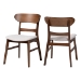 Baxton Studio Everwood 2-Piece Dining Chair Set - Bentwood Frame Seating with Contoured Back and Padded Seat, Mid-Century Style Side Chair for Dining Room or Kitchen