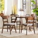 Baxton Studio Reva Wood 5-Piece Dining Set - Mid-Century Modern Table with Matching Chairs for Dining Room or Kitchen - Everwood/Hexa-Taupe/Walnut-5PC Dining Set
