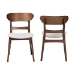 Baxton Studio Everwood 2-Piece Dining Chair Set - Bentwood Frame Seating with Contoured Back and Padded Seat, Mid-Century Style Side Chair for Dining Room or Kitchen - Everwood-Taupe/Walnut-DC