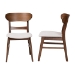 Baxton Studio Everwood 2-Piece Dining Chair Set - Bentwood Frame Seating with Contoured Back and Padded Seat, Mid-Century Style Side Chair for Dining Room or Kitchen - Everwood-Taupe/Walnut-DC