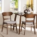 Baxton Studio Everwood 2-Piece Dining Chair Set - Bentwood Frame Seating with Contoured Back and Padded Seat, Mid-Century Style Side Chair for Dining Room or Kitchen - Everwood-Taupe/Walnut-DC