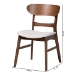 Baxton Studio Everwood 2-Piece Dining Chair Set - Bentwood Frame Seating with Contoured Back and Padded Seat, Mid-Century Style Side Chair for Dining Room or Kitchen - Everwood-Taupe/Walnut-DC