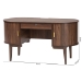 Baxton Studio Hayes Wood Writing Desk - Mid-Century Modern Oval Desk with Locking Drawer and Sliding Tambour Doors for Office or Home - SE SD80450WI-Columbia-Desk