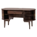 Baxton Studio Hayes Wood Writing Desk - Mid-Century Modern Oval Desk with Locking Drawer and Sliding Tambour Doors for Office or Home - SE SD80450WI-Columbia-Desk