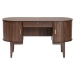 Baxton Studio Hayes Wood Writing Desk - Mid-Century Modern Oval Desk with Locking Drawer and Sliding Tambour Doors for Office or Home - SE SD80450WI-Columbia-Desk