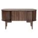 Baxton Studio Hayes Wood Writing Desk - Mid-Century Modern Oval Desk with Locking Drawer and Sliding Tambour Doors for Office or Home - SE SD80450WI-Columbia-Desk