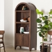 Baxton Studio Hayes Wood Cabinet with Arch Top - Mid-Century Modern Display Piece with Soft-Close Doors for Living Room or Hallway - SE DC270020WI-Columbia-Cabinet