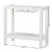 bali & pari Oaklynn Natural Grasscloth Wine Rack - Two-Tier Bar Table with Glass Shelves and Stemware Rack, Modern Coastal Console for Living Room or Dining Room, White - FBS202A-S347 White/6mmRegGlass-Wine Rack