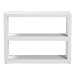 bali & pari Oaklynn Natural Grasscloth Bookshelf - Two-Tier Display Piece with Open Frame, Modern Coastal Accent Shelving for Living Room, White - FBS204-S347 White-Bookshelf