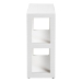 bali & pari Oaklynn Natural Grasscloth Bookshelf - Two-Tier Display Piece with Open Frame, Modern Coastal Accent Shelving for Living Room, White - FBS204-S347 White-Bookshelf