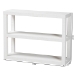 bali & pari Oaklynn Natural Grasscloth Bookshelf - Two-Tier Display Piece with Open Frame, Modern Coastal Accent Shelving for Living Room, White - FBS204-S347 White-Bookshelf