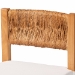 bali & pari Pava Woven Seagrass Counter Stool - Solid Mahogany Wood Stool with Textured Back, Coastal Boho Seating for Kitchen Island, Counter Height - MD-39882-Honey Wooden-Cushion-CS