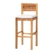 bali & pari Pava Woven Seagrass Bar Stool - Solid Mahogany Wood Stool with Textured Back, Coastal Boho Seating for Kitchen or Lounge, Bar Height