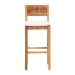 bali & pari Pava Woven Seagrass Bar Stool - Solid Mahogany Wood Stool with Textured Back, Coastal Boho Seating for Kitchen or Lounge, Bar Height - MD-39883-Honey Wooden-Cushion-BS