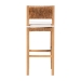 bali & pari Pava Woven Seagrass Bar Stool - Solid Mahogany Wood Stool with Textured Back, Coastal Boho Seating for Kitchen or Lounge, Bar Height - MD-39883-Honey Wooden-Cushion-BS