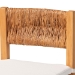 bali & pari Pava Woven Seagrass Bar Stool - Solid Mahogany Wood Stool with Textured Back, Coastal Boho Seating for Kitchen or Lounge, Bar Height - MD-39883-Honey Wooden-Cushion-BS