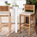 bali & pari Pava Woven Seagrass Bar Stool - Solid Mahogany Wood Stool with Textured Back, Coastal Boho Seating for Kitchen or Lounge, Bar Height - MD-39883-Honey Wooden-Cushion-BS