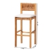 bali & pari Pava Woven Seagrass Bar Stool - Solid Mahogany Wood Stool with Textured Back, Coastal Boho Seating for Kitchen or Lounge, Bar Height - MD-39883-Honey Wooden-Cushion-BS