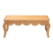 bali & pari Deborah Natural Rattan Coffee Table - Handwoven Wicker Accent Table with Cabriole Legs, Scalloped Coastal Cottage Living Room Centerpiece - Debora-Light Honey Rattan-Coffee Table
