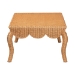 bali & pari Deborah Natural Rattan Coffee Table - Handwoven Wicker Accent Table with Cabriole Legs, Scalloped Coastal Cottage Living Room Centerpiece - Debora-Light Honey Rattan-Coffee Table