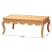 bali & pari Deborah Natural Rattan Coffee Table - Handwoven Wicker Accent Table with Cabriole Legs, Scalloped Coastal Cottage Living Room Centerpiece - Debora-Light Honey Rattan-Coffee Table
