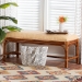 bali & pari Belen Marbled Tortoise Natural Rattan Bench - Handwoven Wicker Seating for Entryway, Living Room, or Bedroom, Coastal and Tropical Accent Furniture - WS191-Tortoise/Natural Rattan-Cushion-Bench