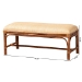 bali & pari Belen Marbled Tortoise Natural Rattan Bench - Handwoven Wicker Seating for Entryway, Living Room, or Bedroom, Coastal and Tropical Accent Furniture - WS191-Tortoise/Natural Rattan-Cushion-Bench