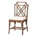 bali & pari Esmery Marbled Tortoise Natural Rattan Dining Chair - Handcrafted Wicker Side Chair with Crisscross Back, Boho Coastal Seating for Dining Room or Kitchen