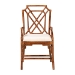 bali & pari Esmery Marbled Tortoise Natural Rattan Dining Chair - Handcrafted Wicker Armchair with Crisscross Back, Boho Coastal Seating for Dining Room or Kitchen - WS194-Tortoise Cushion-Rattan-Arm-DC