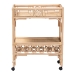 bali & pari Molina Natural Rattan Wine Cart - 2-Tier Beverage Trolley with Wheel and Bottle Holders, Tropical Coastal Style Furniture - WS195-Natural-Rattan-Cart