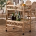 bali & pari Molina Natural Rattan Wine Cart - 2-Tier Beverage Trolley with Wheel and Bottle Holders, Tropical Coastal Style Furniture - WS195-Natural-Rattan-Cart