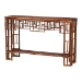 bali & pari Tahlia Marbled Tortoise Natural Rattan Console Table - Handcrafted Wicker Accent Table with Coastal Boho Style