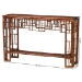 bali & pari Tahlia Marbled Tortoise Natural Rattan Console Table - Handcrafted Wicker Accent Table with Coastal Boho Style - WS207-Tortoise Rattan-Console Table
