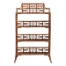 bali & pari Aleya Marbled Tortoise Natural Rattan Display Shelf - 4-Tier Handcrafted Wicker Etagere with Openwork Frame, Tropical Bookcase for Living Room or Entryway - WS210-Tortoise Rattan-Shelf