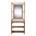 bali & pari Feyre Marbled Tortoise Natural Rattan Hall Tree - Handcrafted Wicker Entryway Organizer with Mirror, Shelving and Hooks, Tropical and Coastal Foyer Complement - WS200-Tortoise Rattan-Hall Tree