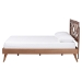 Baxton Studio Chinedu Platform Bed - Mid-Century Modern Bed with Cutout Headboard and Rounded Legs for Modern or Boho Bedrooms, Queen - Chinedu-Ash Walnut-Queen