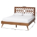 Baxton Studio Chinedu Platform Bed - Mid-Century Modern Bed with Cutout Headboard and Rounded Legs for Modern or Boho Bedrooms, Queen - Chinedu-Ash Walnut-Queen