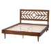Baxton Studio Zola Platform Bed - Mid-Century Modern Bed with Cutout Headboard and Rounded Legs for Modern or Boho Bedrooms, Queen - Zola-Ash Walnut-Queen
