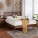 Baxton Studio Zola Platform Bed - Mid-Century Modern Bed with Cutout Headboard and Rounded Legs for Modern or Boho Bedrooms, Queen - Zola-Ash Walnut-Queen