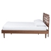 Baxton Studio Onyeka Platform Bed - Mid-Century Modern Bed with Lasercut Headboard and Scalloped Detailing for Bedroom or Guestroom, Queen - Onyeka-Ash Walnut-Queen