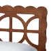 Baxton Studio Onyeka Platform Bed - Mid-Century Modern Bed with Lasercut Headboard and Scalloped Detailing for Bedroom or Guestroom, Queen - Onyeka-Ash Walnut-Queen