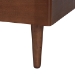 Baxton Studio Onyeka Platform Bed - Mid-Century Modern Bed with Lasercut Headboard and Scalloped Detailing for Bedroom or Guestroom, Queen - Onyeka-Ash Walnut-Queen
