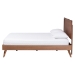 Baxton Studio Jiro Platform Bed - Mid-Century Modern Wood Bed Frame with Panel Headboard and Angled Legs for Bedroom or Guest Room, Full - Jiro-Ash Walnut-Full