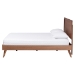 Baxton Studio Jiro Platform Bed - Mid-Century Modern Wood Bed Frame with Panel Headboard and Angled Legs for Bedroom or Guest Room, King - Jiro-Ash Walnut-King