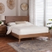 Baxton Studio Jiro Platform Bed - Mid-Century Modern Wood Bed Frame with Panel Headboard and Angled Legs for Bedroom or Guest Room, King - Jiro-Ash Walnut-King
