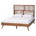 Baxton Studio Gemma Platform Bed - Mid-Century Modern Bed Frame with Slatted Wood Headboard and Angled Legs for Bedroom or Guest Room, King