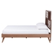 Baxton Studio Gemma Platform Bed - Mid-Century Modern Bed Frame with Slatted Wood Headboard and Angled Legs for Bedroom or Guest Room, King - Gemma-Ash Walnut-King