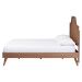 Baxton Studio Rodolfo Platform Bed - Mid-Century Modern Bed with Woven Rattan Headboard, King - MG9774/9704-King