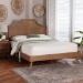 Baxton Studio Rodolfo Platform Bed - Mid-Century Modern Bed with Woven Rattan Headboard, King - MG9774/9704-King